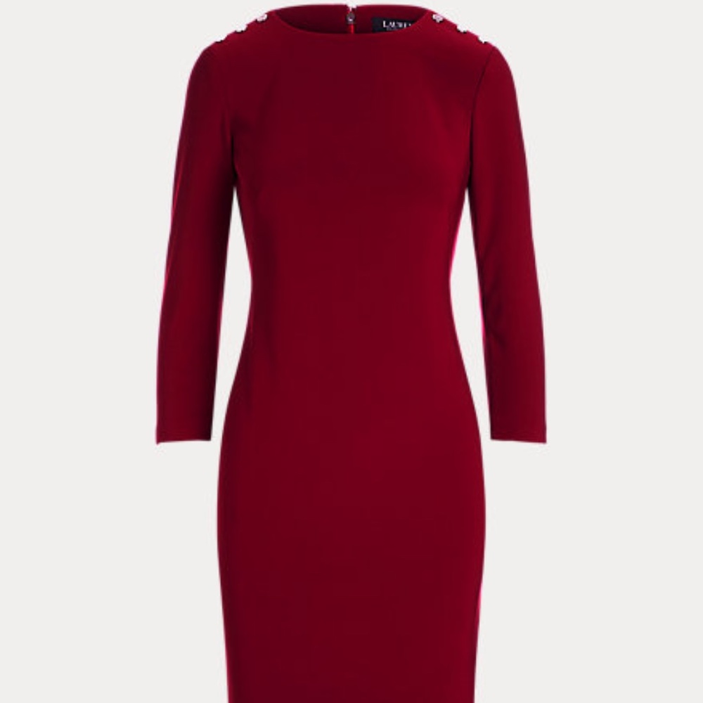 Lauren by Ralph Lauren Garnet Shoulder-Button Dress